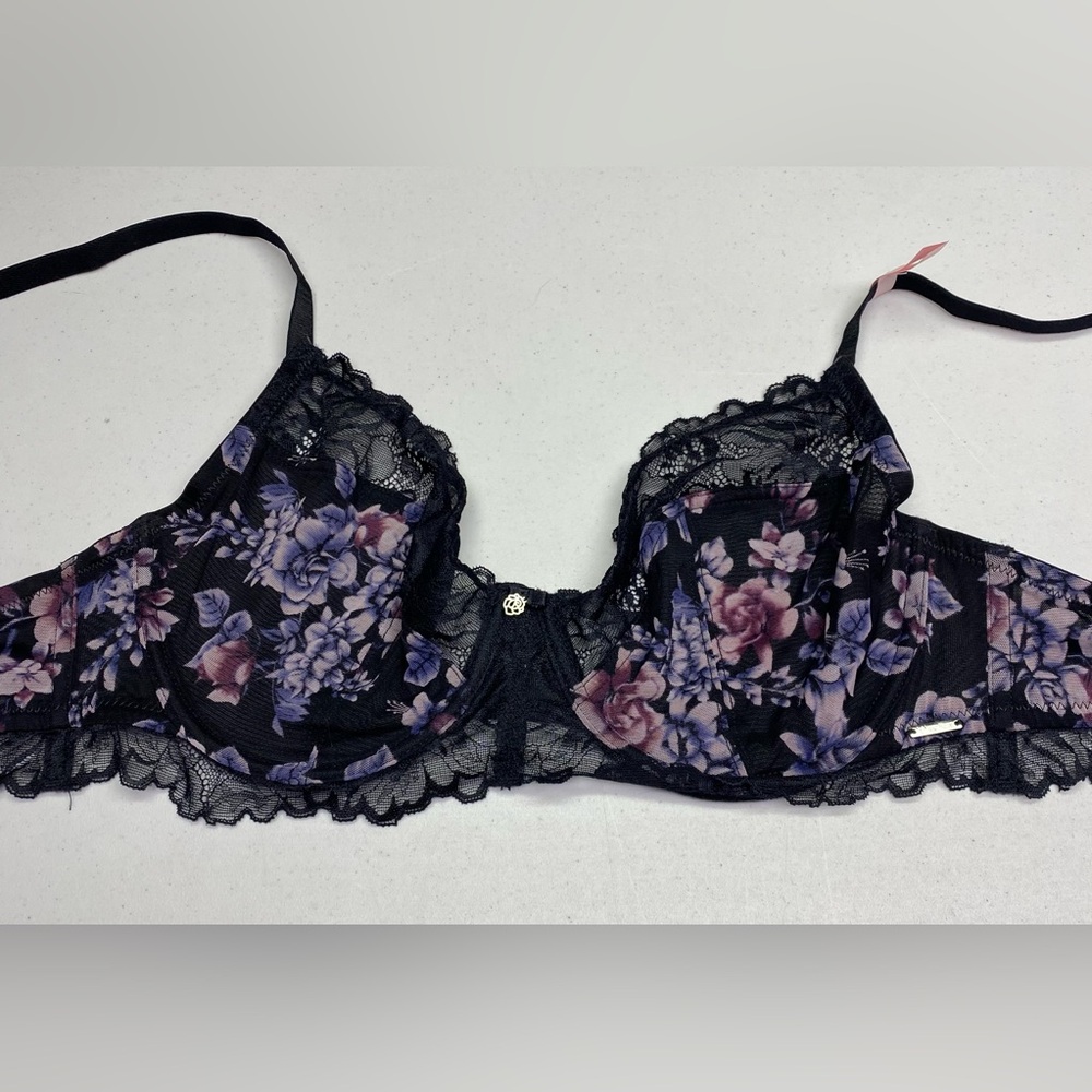 NWT LVR BLK/PNK Unlined Underwire, 36D *P1068